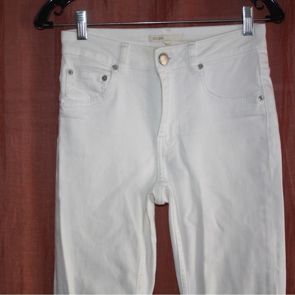 Maje Raw Hem White Jeans 🌵34 - Picture 5 of 13